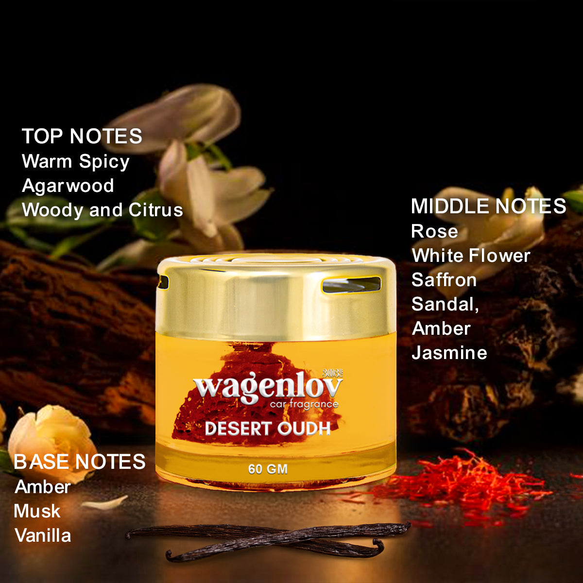 Desert Oudh Car Dashboard Air Fragrance